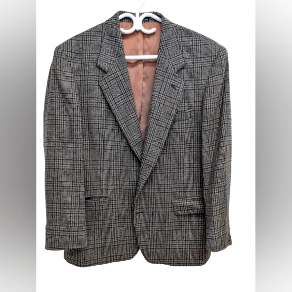 Moores Christian Dumas men's plaid tailored wool blazer size 42R - Picture 12 of 12